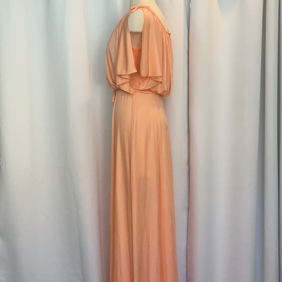 Vintage JC Penney Fashions TALL 1980 Apricot Bridesmaid Prom Dress Women Size 12 - Picture 5 of 10